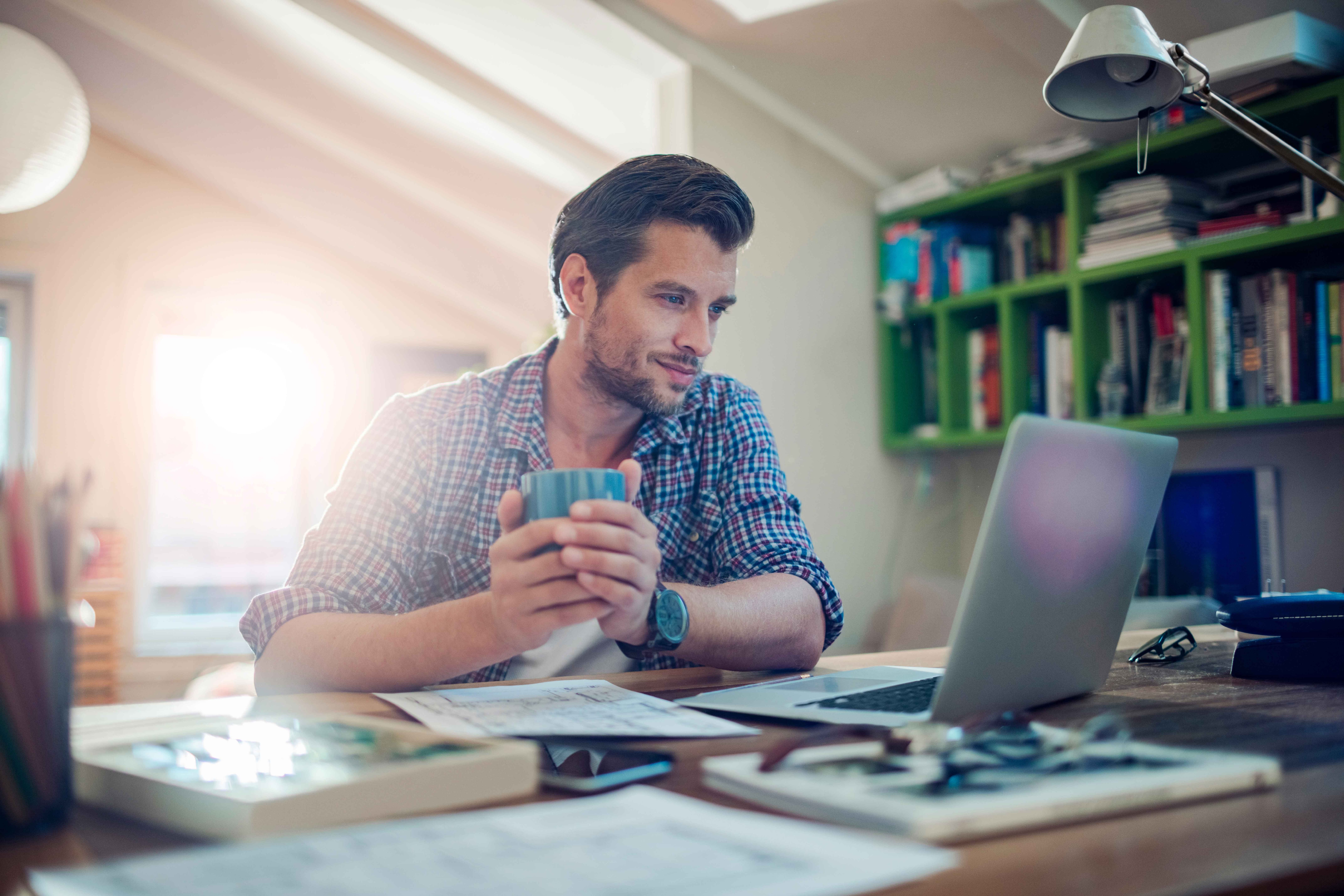 Man working at home Man working at home